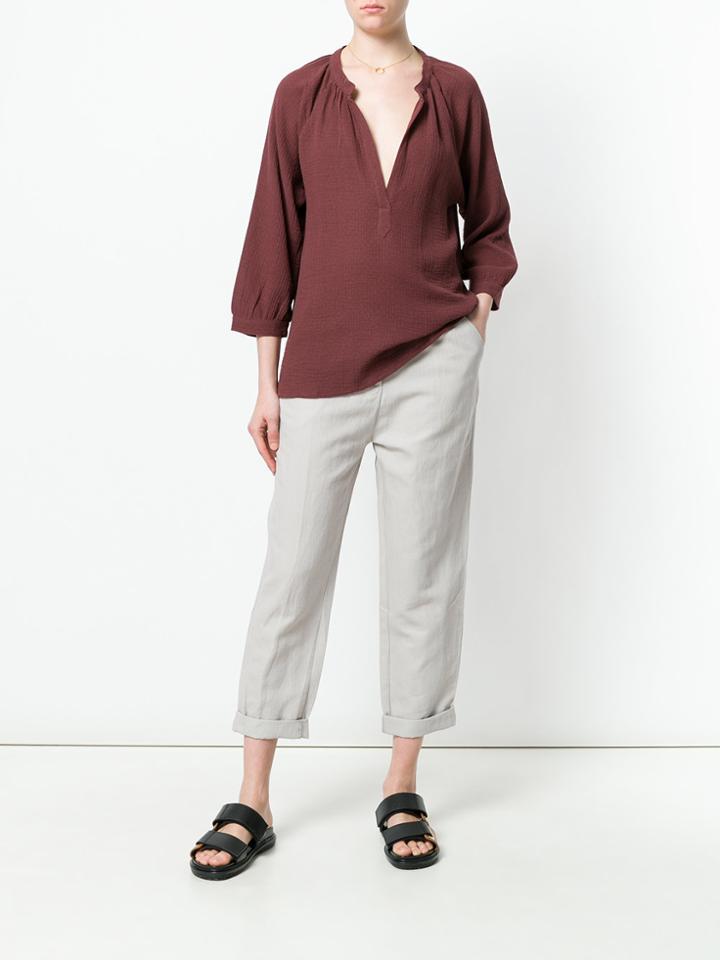 Masscob Tunic Detail Blouse - Brown