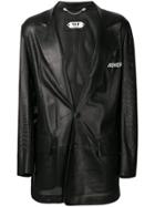 Pihakapi Perforated Leather Blazer - Black