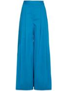 Vika Gazinskaya Silk Pleat Front Trousers - Blue