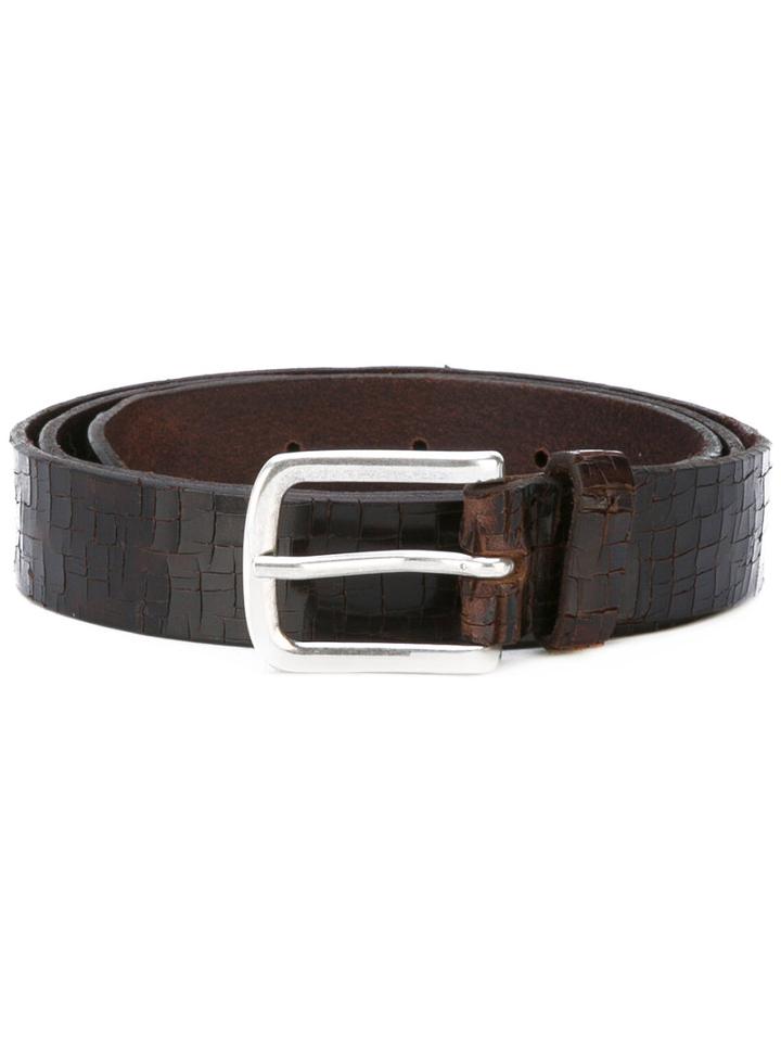 Orciani - Crocodile Effect Belt - Men - Leather - 95, Brown, Leather