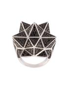 John Brevard 'tetra' Full Pave Sapphire Ring, Women's, Size: 7, Metallic