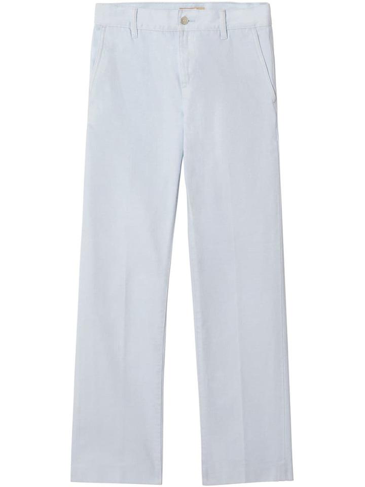 Burberry Embroidered Crest Relaxed Fit Jeans - Blue