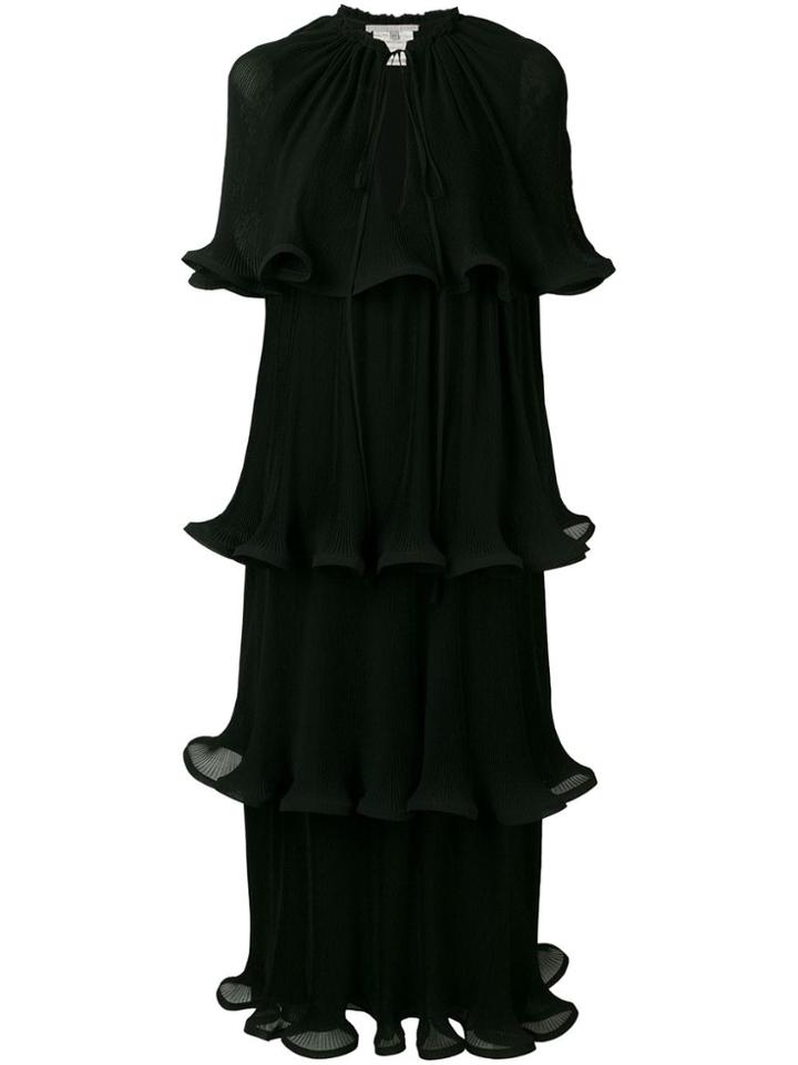 Stella Mccartney Tiered Lettuce-hem Dress - Black