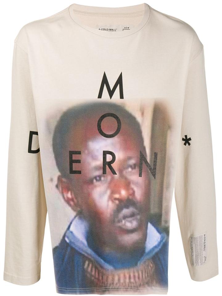 A-cold-wall* Relaxed-fit Graphic-print Sweatshirt - Taup