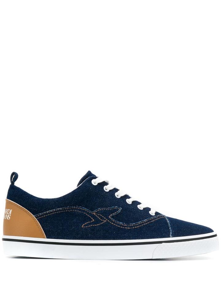 Trussardi Jeans Denim Plimsole Sneakers - Blue