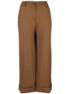 P.a.r.o.s.h. Side Striped Cropped Trousers - Brown