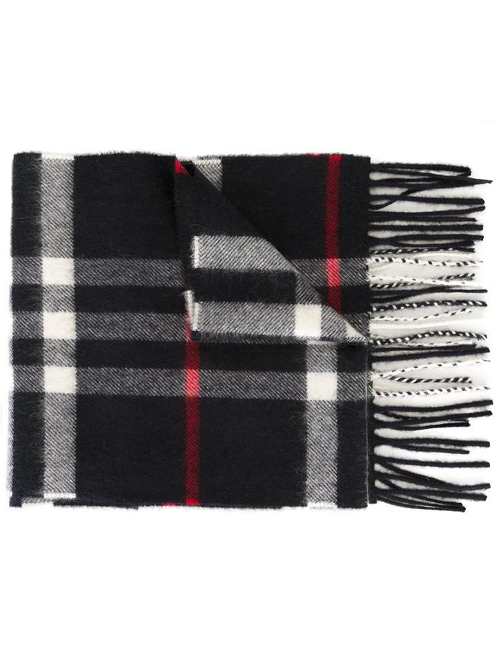 Burberry Kids Exploded Check Scarf, Boy's, Blue