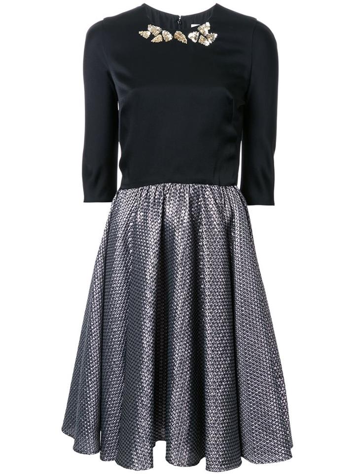 Ingie Paris Waffle Texture Dress, Women's, Size: 36, Black, Acrylic/polyamide/polyester/wool