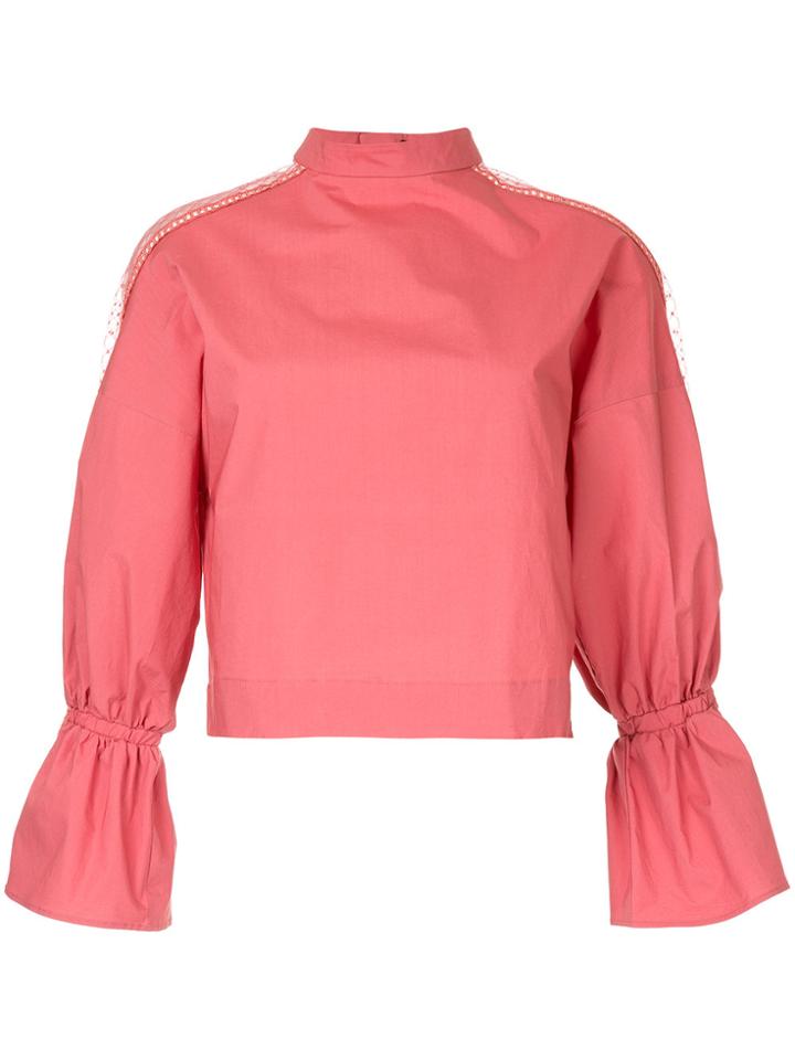 Aula High Neck Blouse - Pink & Purple