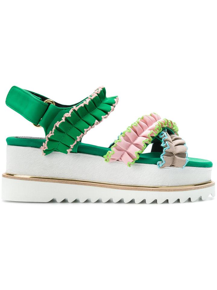 Suecomma Bonnie Colour-block Open-toe Sandals - Green