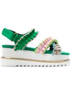 Suecomma Bonnie Colour-block Open-toe Sandals - Green