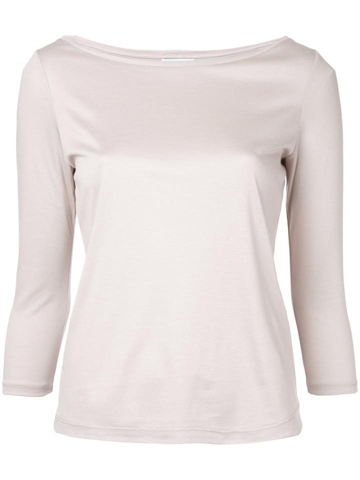Estnation - Three-quarters Sleeve T-shirt - Women - Cotton/lyocell - 38, Nude/neutrals, Cotton/lyocell