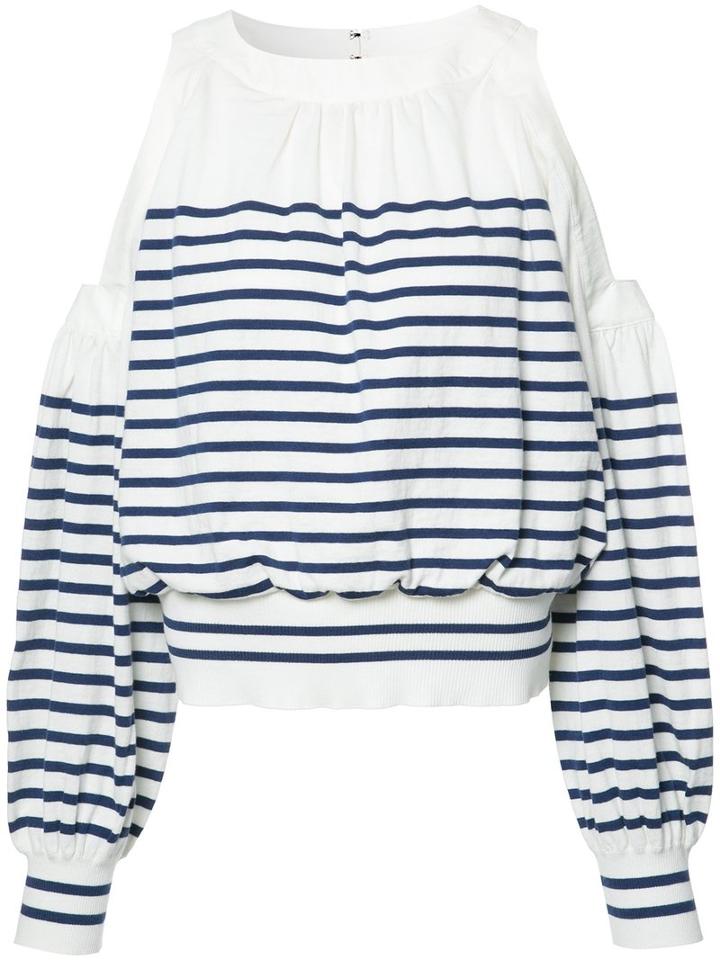 Sacai Shoulder Cutout Top, Women's, Size: 3, White, Polyester/cotton/cashmere