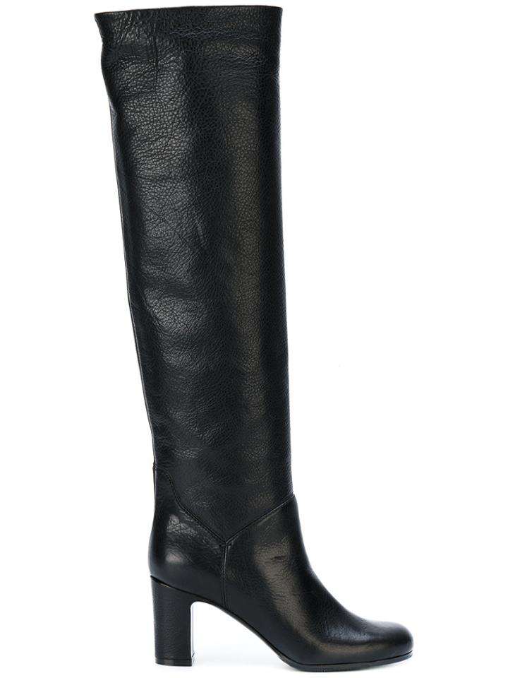 L'autre Chose Mid Panelled Boots - Black