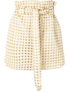 Maison Kitsuné Metallic Houndstooth Mini Skirt - Nude & Neutrals