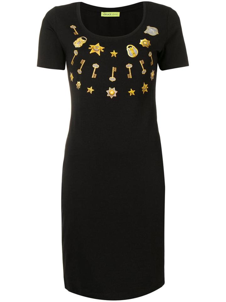 Versace Jeans Key Print Dress - Black