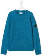 Stone Island Junior Logo Patch Knitted Sweater - Blue