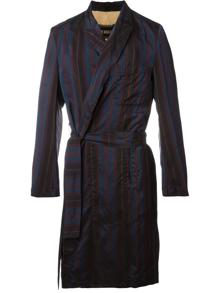Uma Wang Striped Belted Coat