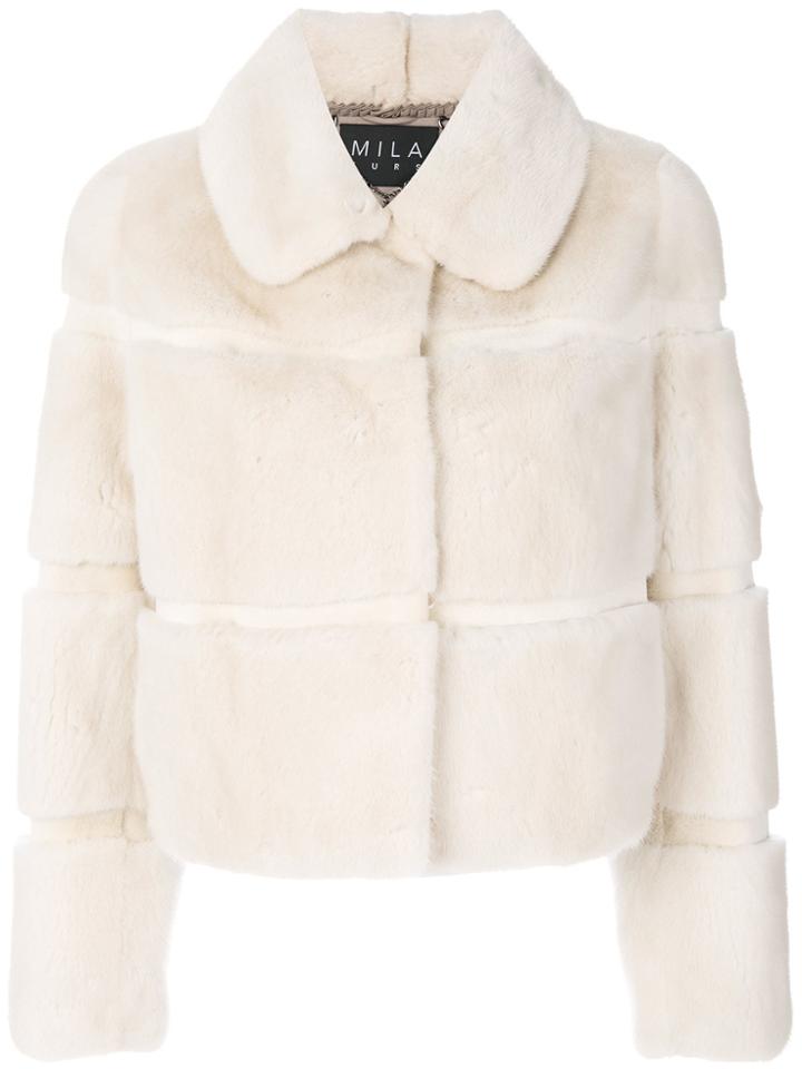 Cara Mila Laura Pearl Mink Jacket - White