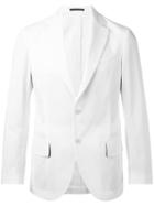 Mp Massimo Piombo Unconstructed Single-breasted Blazer, Men's, Size: 50, White, Cotton/viscose