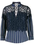 Sandro Paris Crochet Layered Shirt - Blue