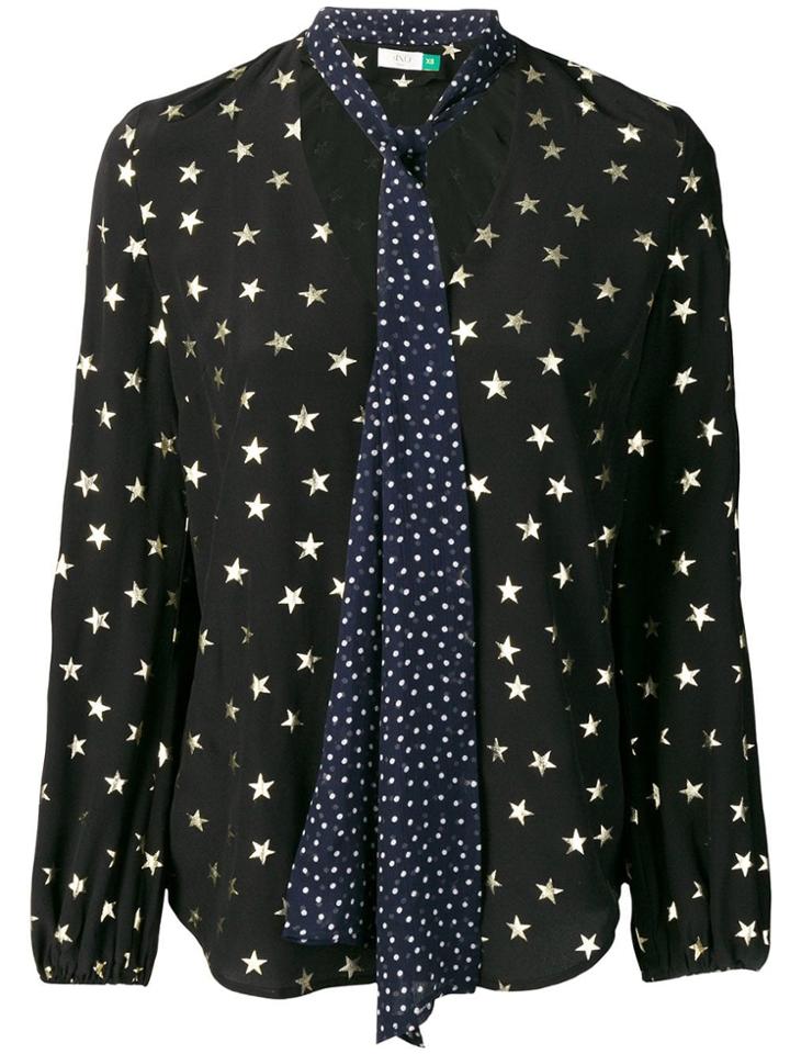 Rixo London Pussy-bow Star Print Blouse - Black