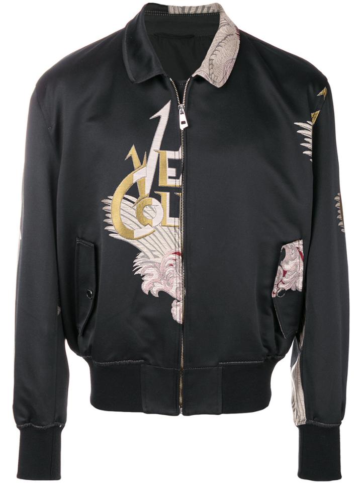Versace Collection Baroque Jacquard Bomber Jacket - Black