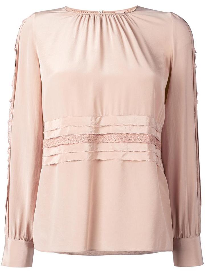 No21 Layer Detail Blouse, Women's, Size: 44, Pink/purple, Silk
