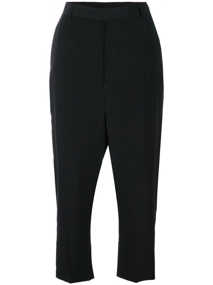 Rick Owens Cropped Straight-leg Trousers - Black