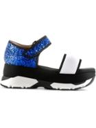 Marni Glitter Platform Sandals, Women's, Size: 40, Black, Neoprene/rubber/plastic