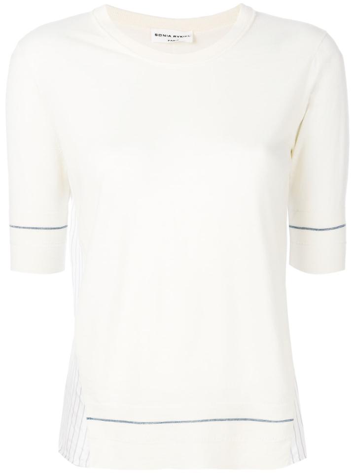 Sonia Rykiel Stripe Panel T-shirt - White
