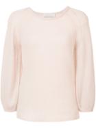 Gabriela Hearst Balloon Sleeve Jumper, Size: Small, Pink/purple, Cashmere/silk