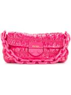 Prada Vintage Vernice Gaufre Chain Shoulder Bag - Pink