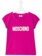 Moschino Kids Logo Print T-shirt, Girl's, Size: 14 Yrs, Pink/purple