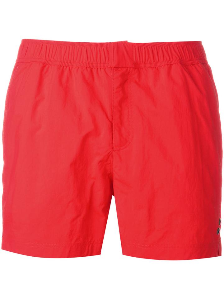 Ron Dorff - Eyelet Swim Shorts - Men - Polyamide/polyester - S, Red, Polyamide/polyester