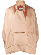 Gucci Silk Detachable Scarf Padded Jacket - Neutrals