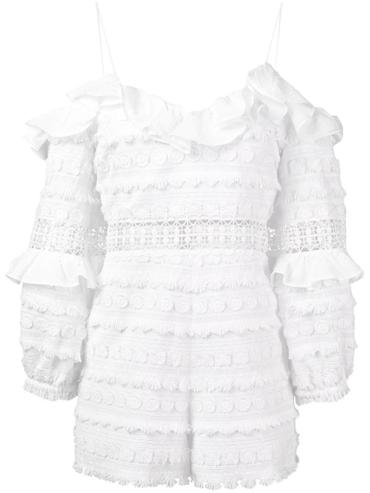 Alexis Ruffle Detail Playsuit - White
