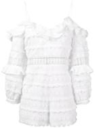 Alexis Ruffle Detail Playsuit - White