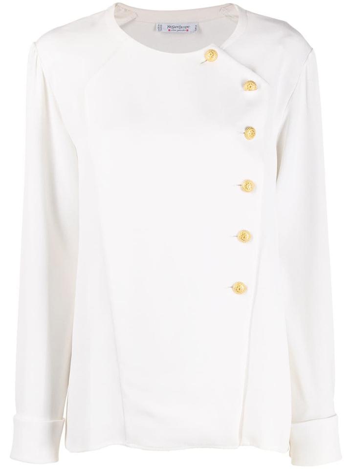 Yves Saint Laurent Pre-owned 1970s Buttoned Top - White