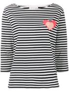 Chinti & Parker Heart Striped Top - Blue