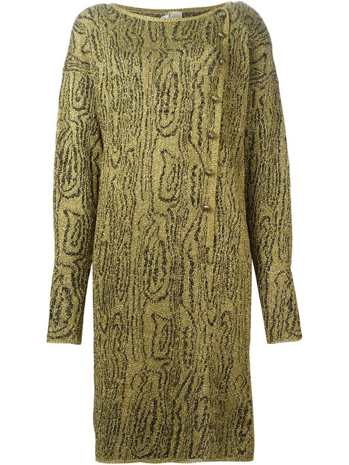 Krizia Vintage Diagonal Buttoned Dress