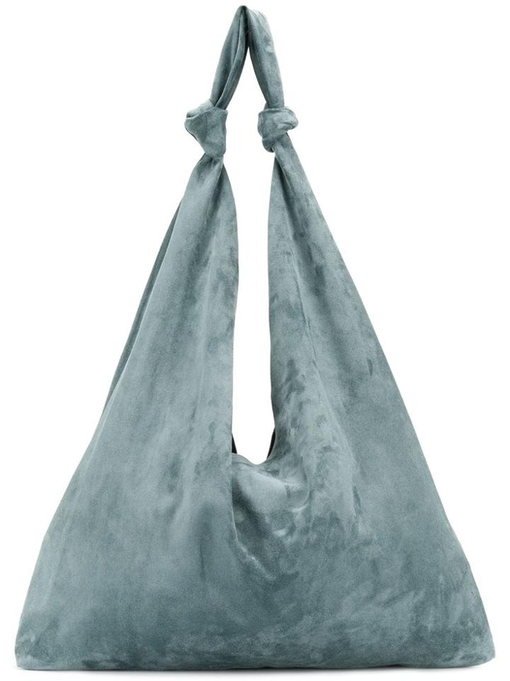 The Row Suede Hobo Shopper - Blue