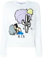 Kenzo Cactus Embroidered Sweatshirt, Women's, Size: Medium, White, Cotton