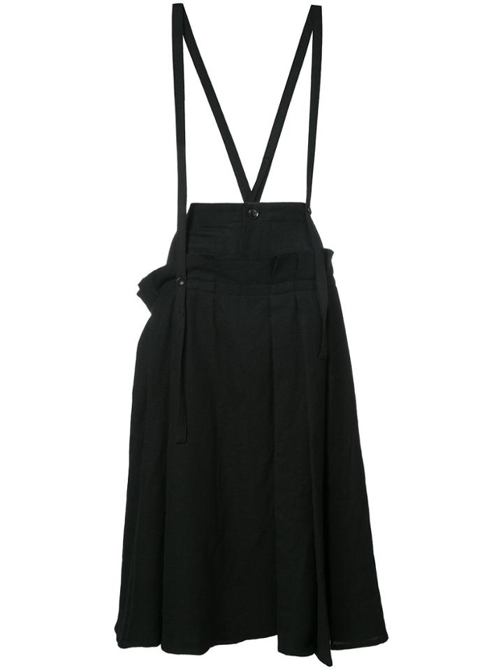 Y's Pleated Midi Skirt - Black