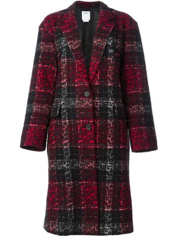 Dkny Checked Leopard Embossed Coat