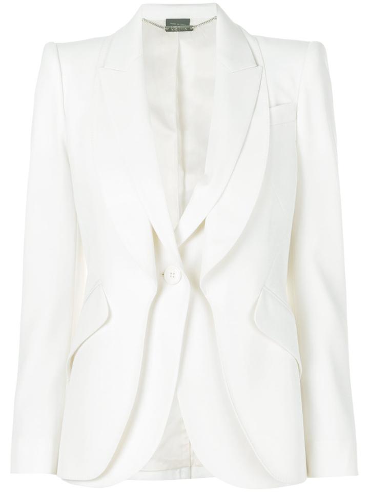 Alexander Mcqueen Double Layered Blazer - White
