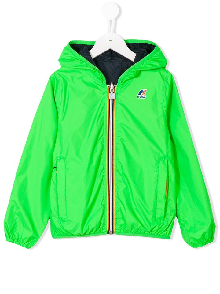 K Way Kids Reversible Jacket, Boy's, Size: 12 Yrs, Green