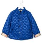 Burberry Kids Diamond Quilted Jacket, Boy's, Size: 10 Yrs, Blue
