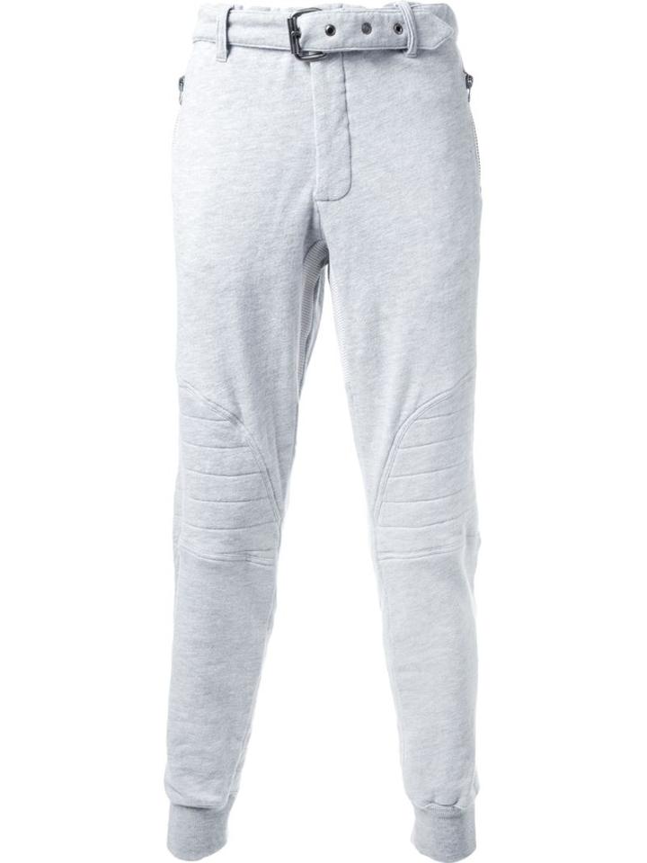 Greg Lauren 'fleece' Belted Track Pants, Men's, Size: 3, Grey, Cotton