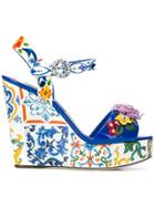 Dolce & Gabbana Floral Wedged Sandals - Multicolour